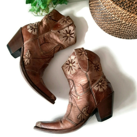 Old Gringo Shoes - OLD GRINGO distressed, embroidered short boots …